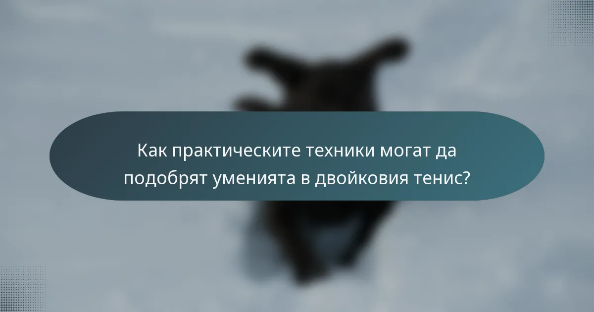 Как практическите техники могат да подобрят уменията в двойковия тенис?