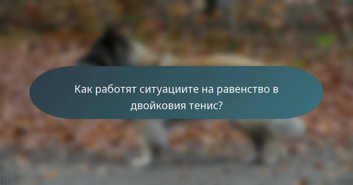 Как работят ситуациите на равенство в двойковия тенис?