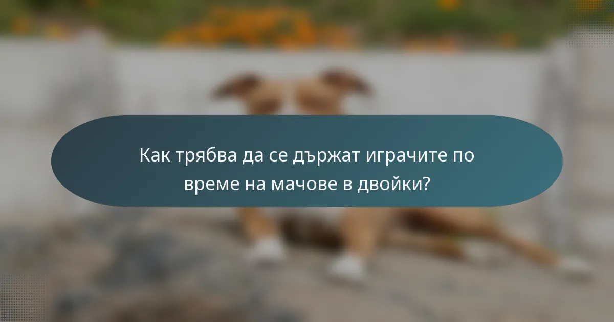 Как трябва да се държат играчите по време на мачове в двойки?