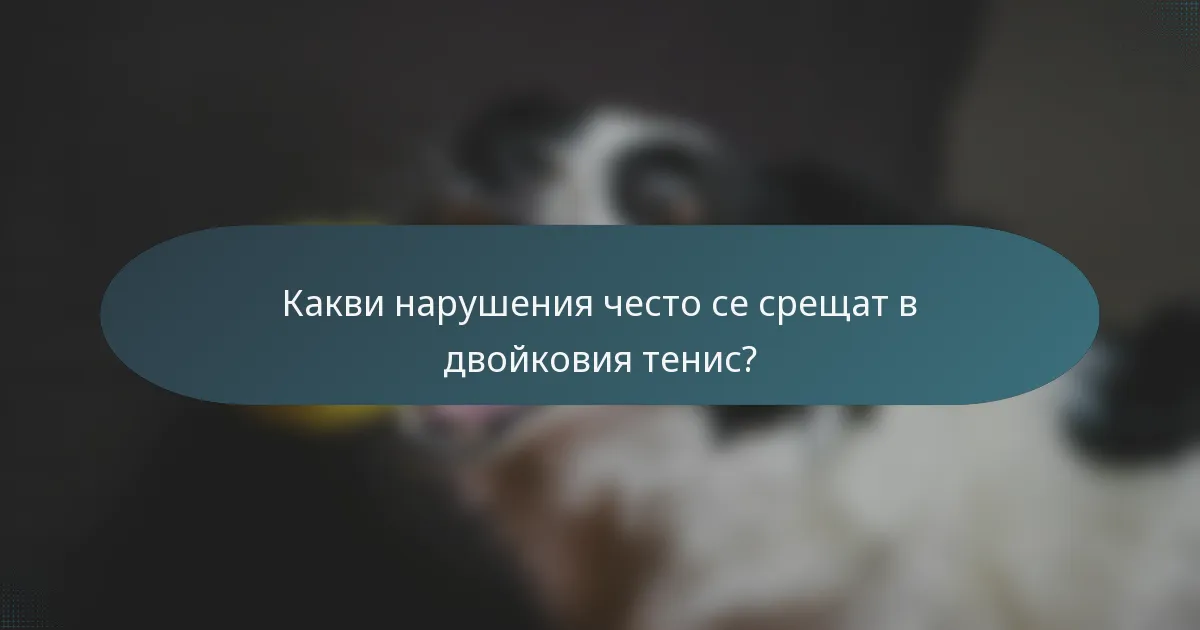 Какви нарушения често се срещат в двойковия тенис?