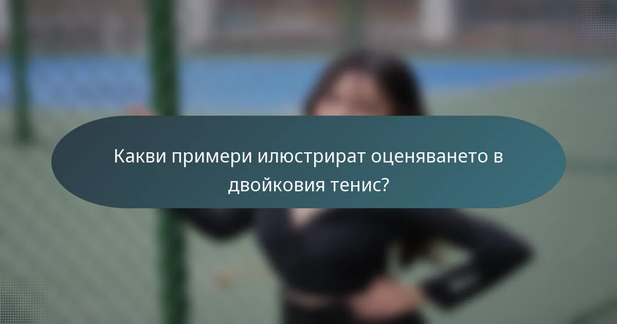Какви примери илюстрират оценяването в двойковия тенис?