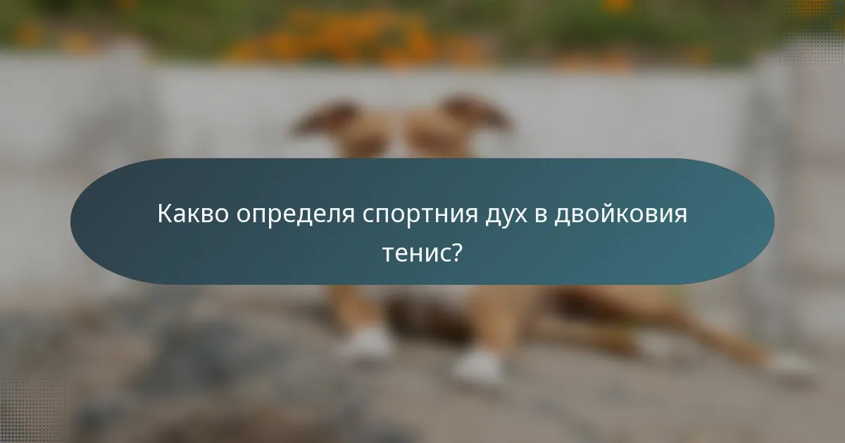 Какво определя спортния дух в двойковия тенис?