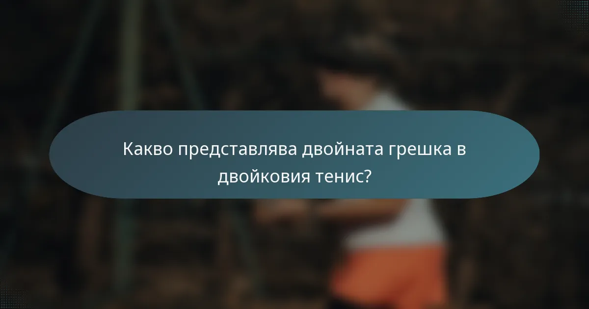 Какво представлява двойната грешка в двойковия тенис?