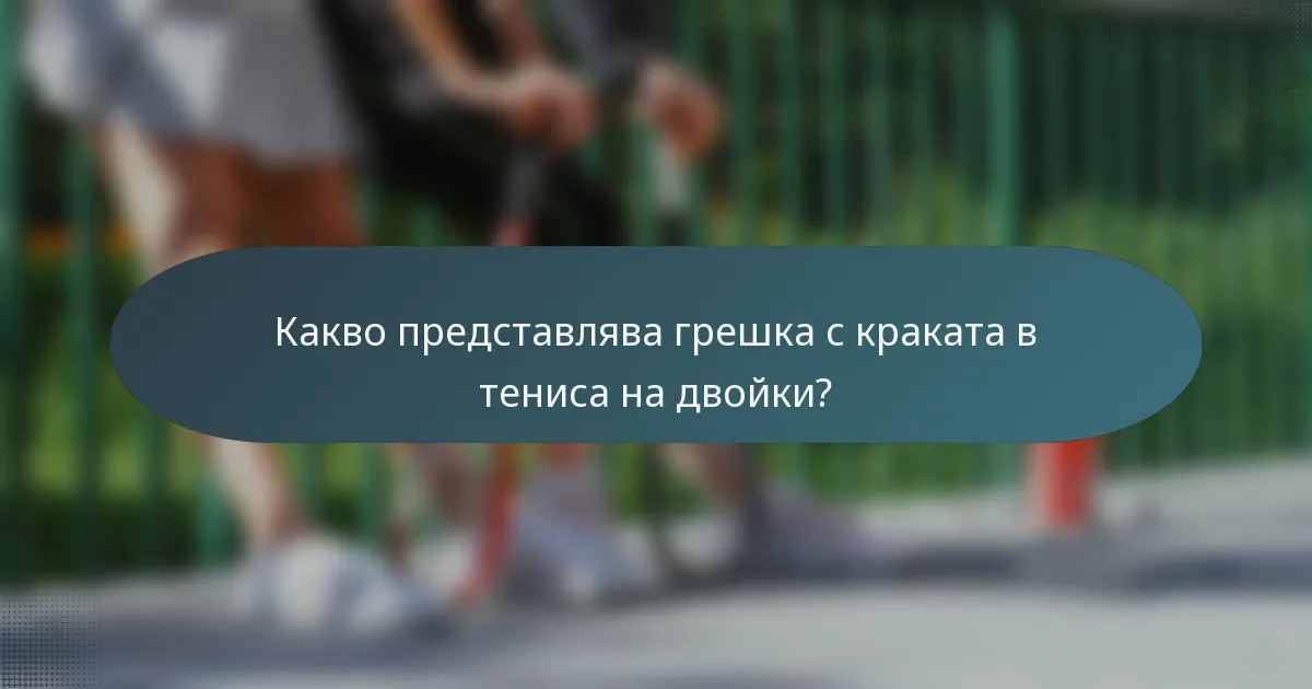 Какво представлява грешка с краката в тениса на двойки?